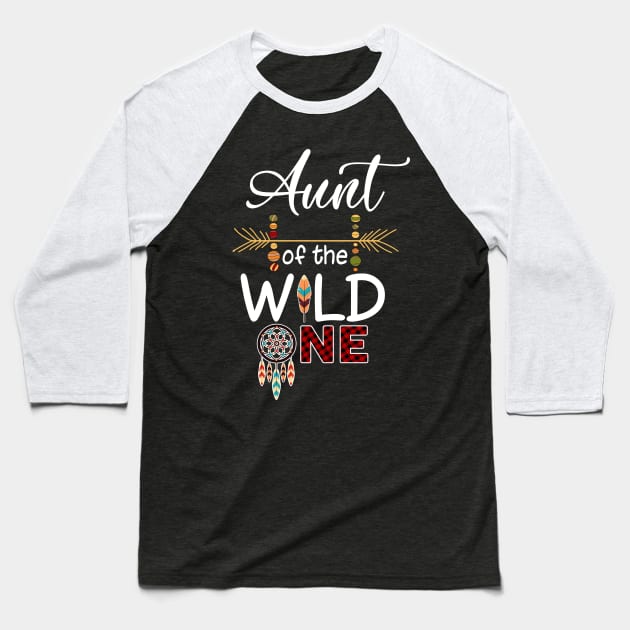 Aunt Of The Wild One T-Shirt Mother's Day Gift Baseball T-Shirt by InterFish